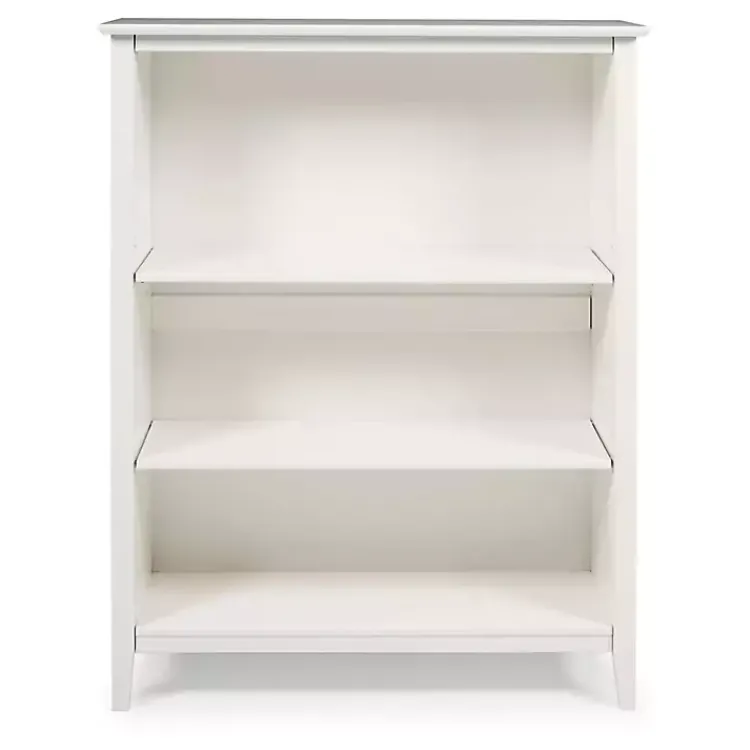 Bookshelves-Kirklands Home Brazilian Pine Wood 3-Tier Bookshelf White