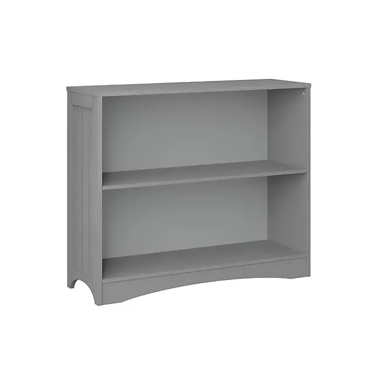 Bookshelves-Kirklands Home Gray Double Shelf Wooden Bookcase