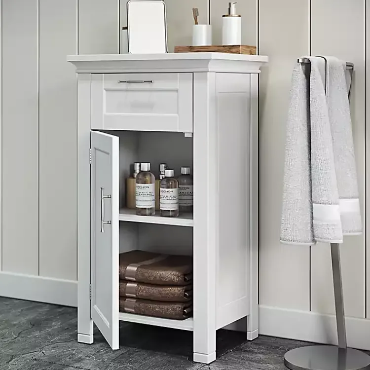 Cabinets & Sideboards-Kirklands Home Single Drawer Cabinet White