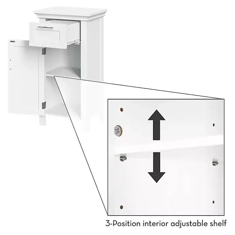 Cabinets & Sideboards-Kirklands Home Single Drawer Cabinet White