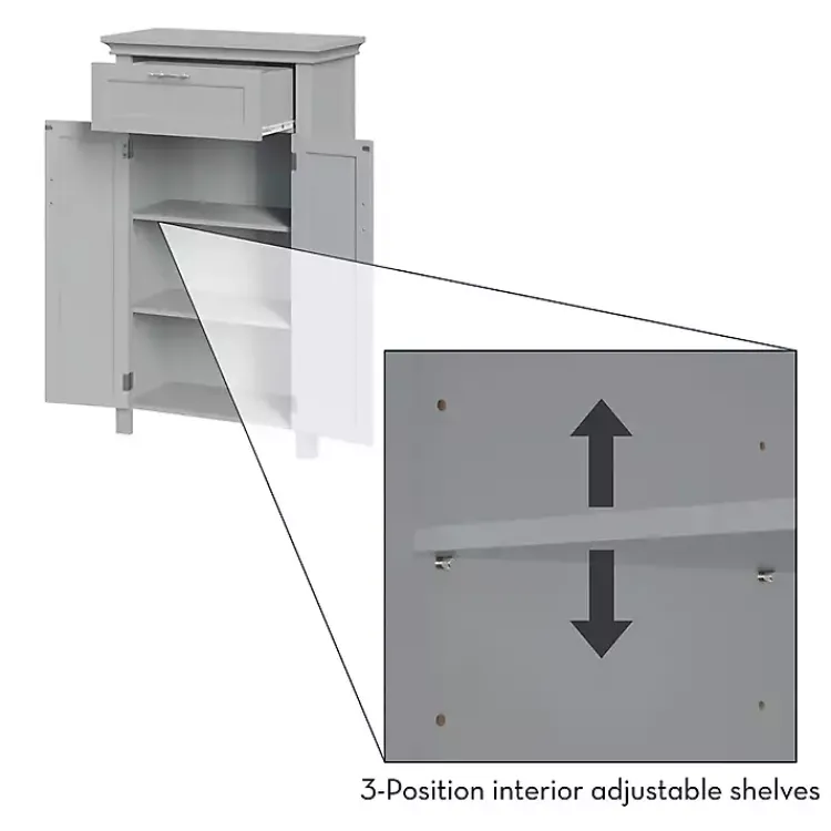 Cabinets & Sideboards-Kirklands Home Two-Door Top Shelf Cabinet Gray