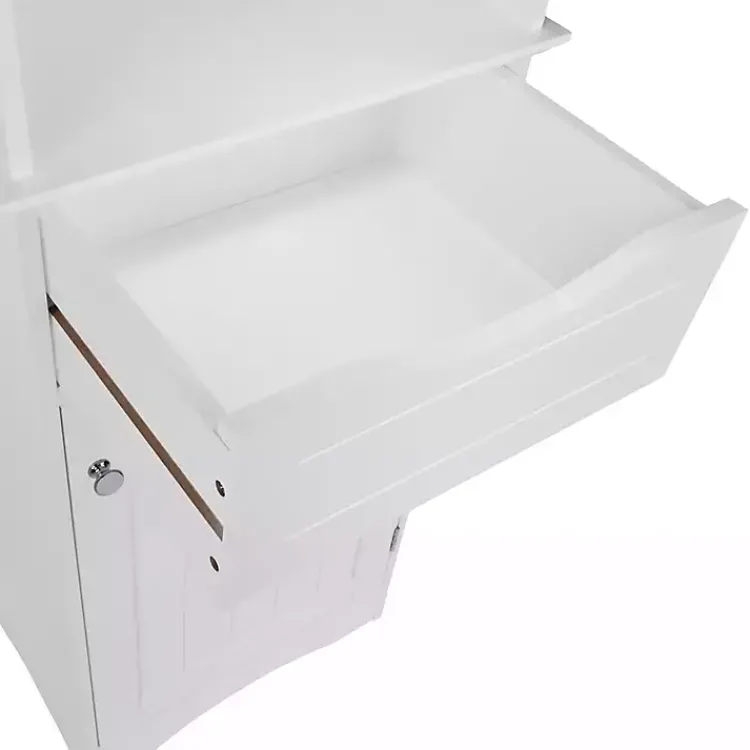 Cabinets & Sideboards-Kirklands Home Tall Open Shelves Cabinet White