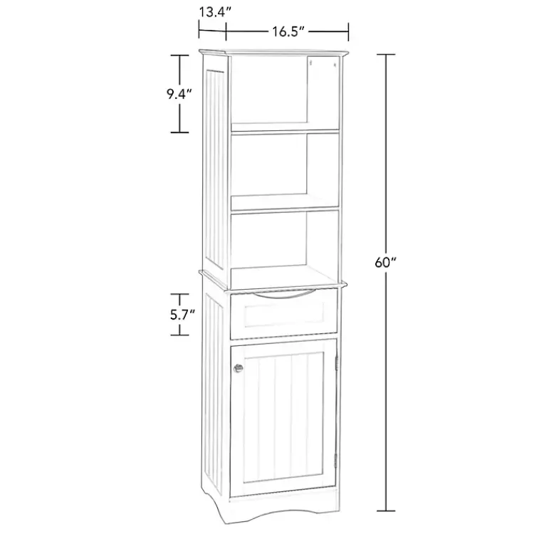 Cabinets & Sideboards-Kirklands Home Tall Open Shelves Cabinet White