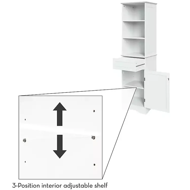 Cabinets & Sideboards-Kirklands Home Tall Open Shelves Cabinet White