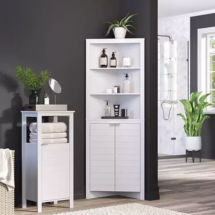 Cabinets & Sideboards-Kirklands Home Open Shelf Cabinet White