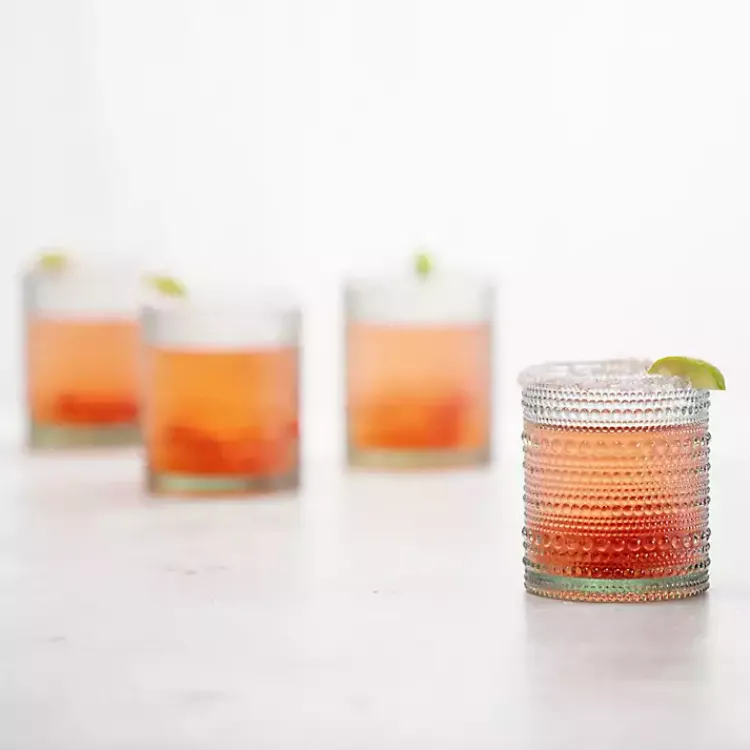 Glassware & Drinkware-Kirklands Home Fortessa Sage Bead Short Glasses, Set of 6 Green