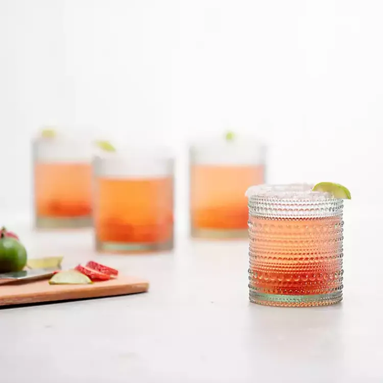 Glassware & Drinkware-Kirklands Home Fortessa Sage Bead Short Glasses, Set of 6 Green