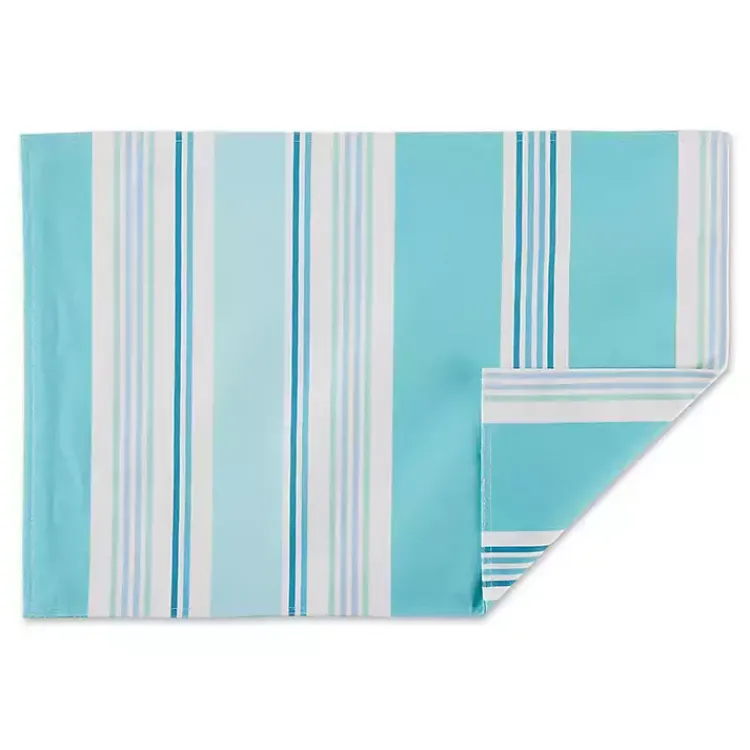 Outdoor Dining-Kirklands Home Blue Beach House Stripe Placemats, Set of 6