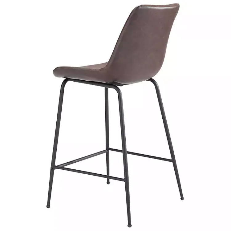 Bar Stools & Counter Height Stools-Kirklands Home Faux Leather Highback Counter Stool Brown