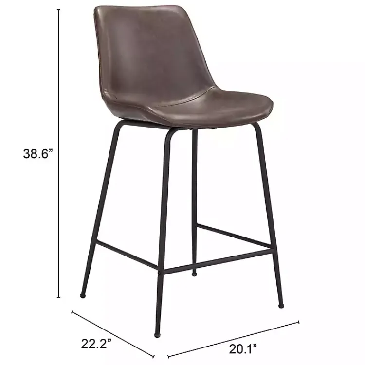 Bar Stools & Counter Height Stools-Kirklands Home Faux Leather Highback Counter Stool Brown