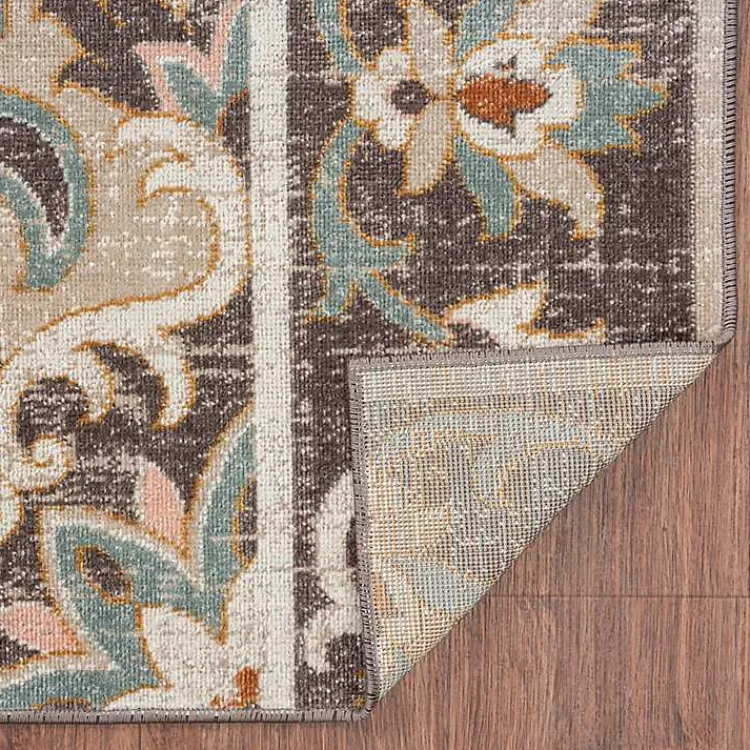 Outdoor Rugs-Kirklands Home Brown Floral Medallion Outdoor Area Rug, 5x7