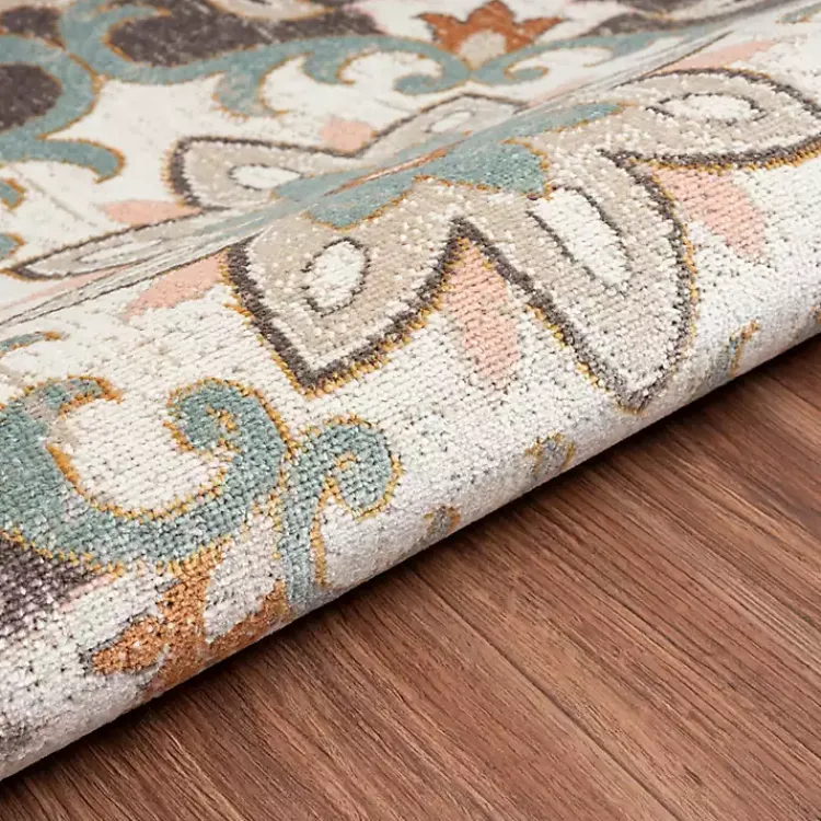 Outdoor Rugs-Kirklands Home Brown Floral Medallion Outdoor Area Rug, 7x9