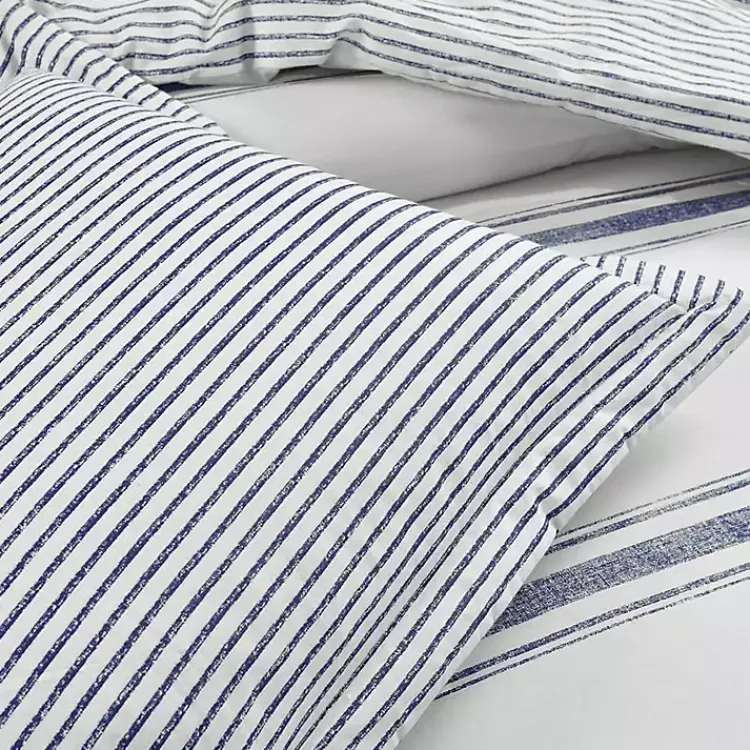 Comforters-Kirklands Home Navy Stripe 3-pc. Full/Queen Comforter Set