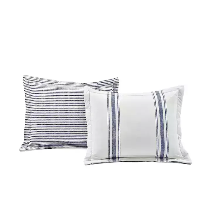 Comforters-Kirklands Home Navy Stripe 3-pc. Full/Queen Comforter Set