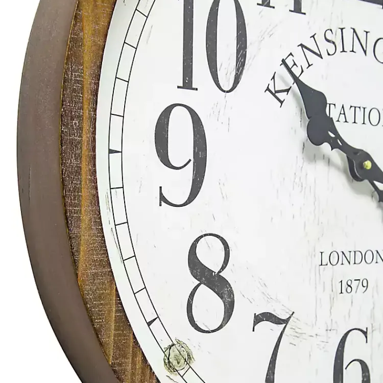 Clocks-Kirklands Home Bronze Kensington Station Pocket Wall Clock