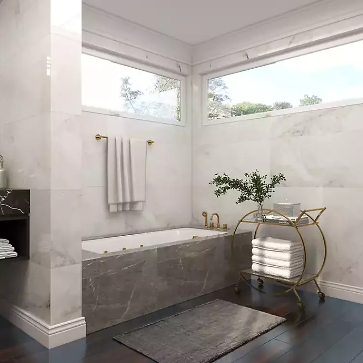 Kitchen Islands & Bar Carts-Kirklands Home Gold Metal Circular Bar Cart