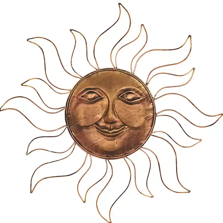 Outdoor Wall Decor-Kirklands Home Brass Sun Metal Outdoor Wall Plaque Brown