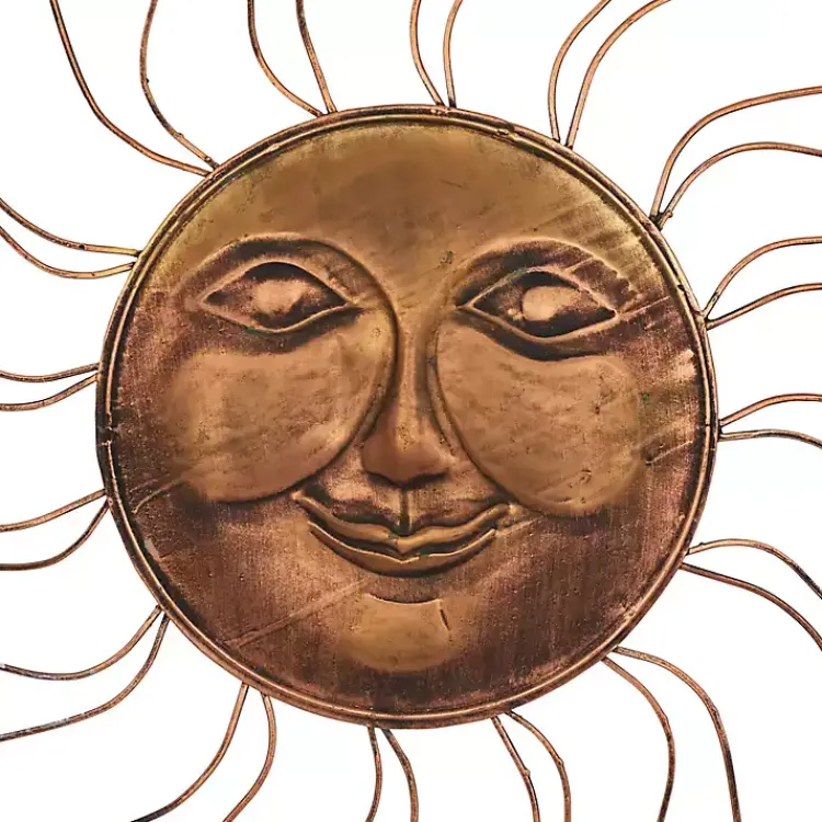 Outdoor Wall Decor-Kirklands Home Brass Sun Metal Outdoor Wall Plaque Brown