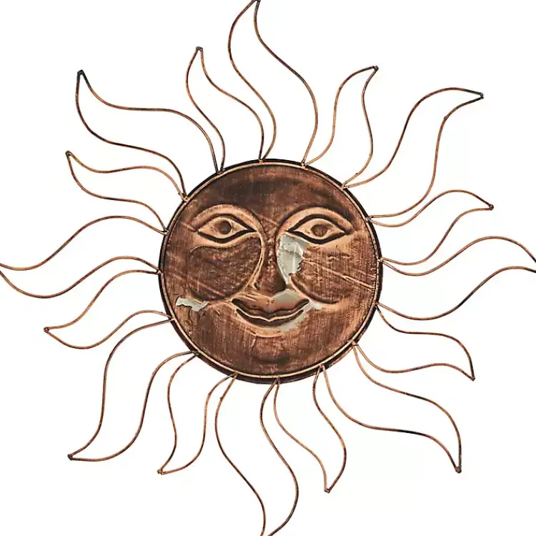 Outdoor Wall Decor-Kirklands Home Brass Sun Metal Outdoor Wall Plaque Brown