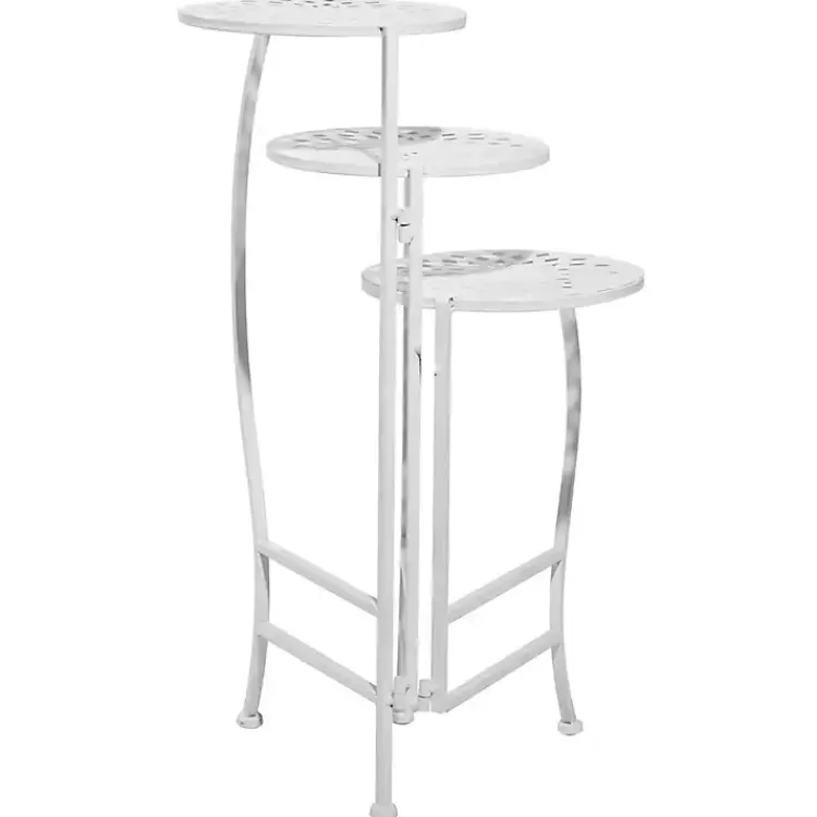 Planters-Kirklands Home Metal 3-Tier Plant Stand White