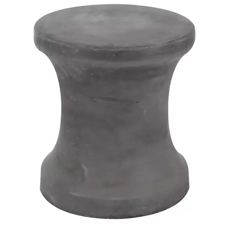 Outdoor Tables-Kirklands Home Clay Hourglass Accent Table Black