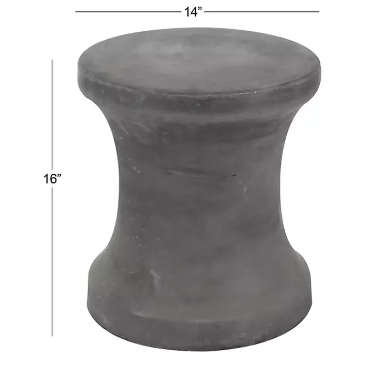 Outdoor Tables-Kirklands Home Clay Hourglass Accent Table Black