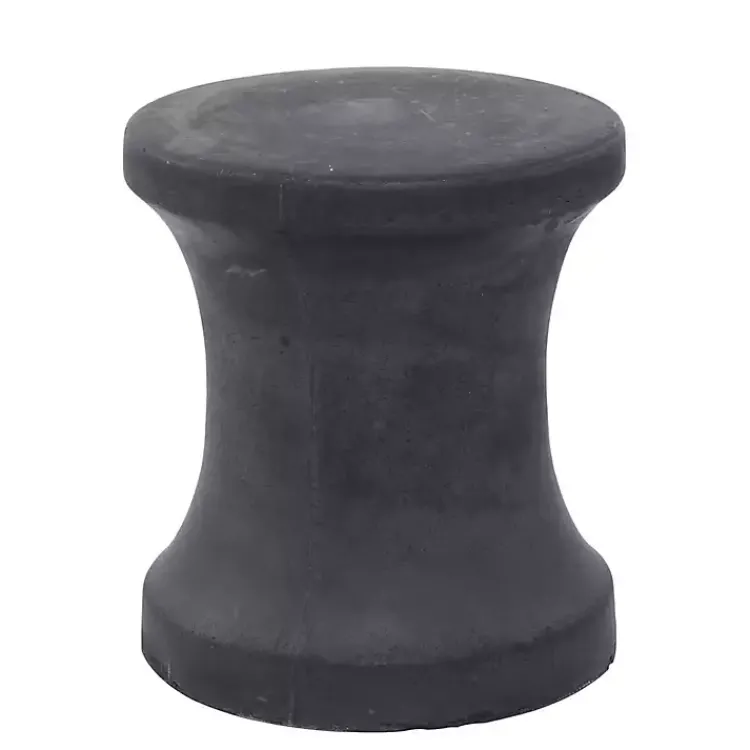 Outdoor Tables-Kirklands Home Clay Hourglass Accent Table Black