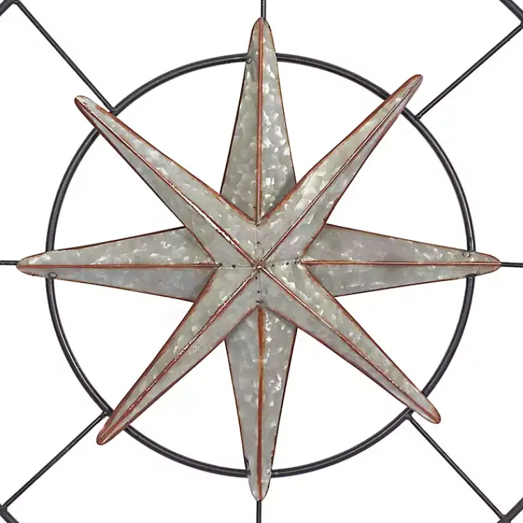 Outdoor Wall Decor-Kirklands Home Compass Rose Outdoor Plaque Silver