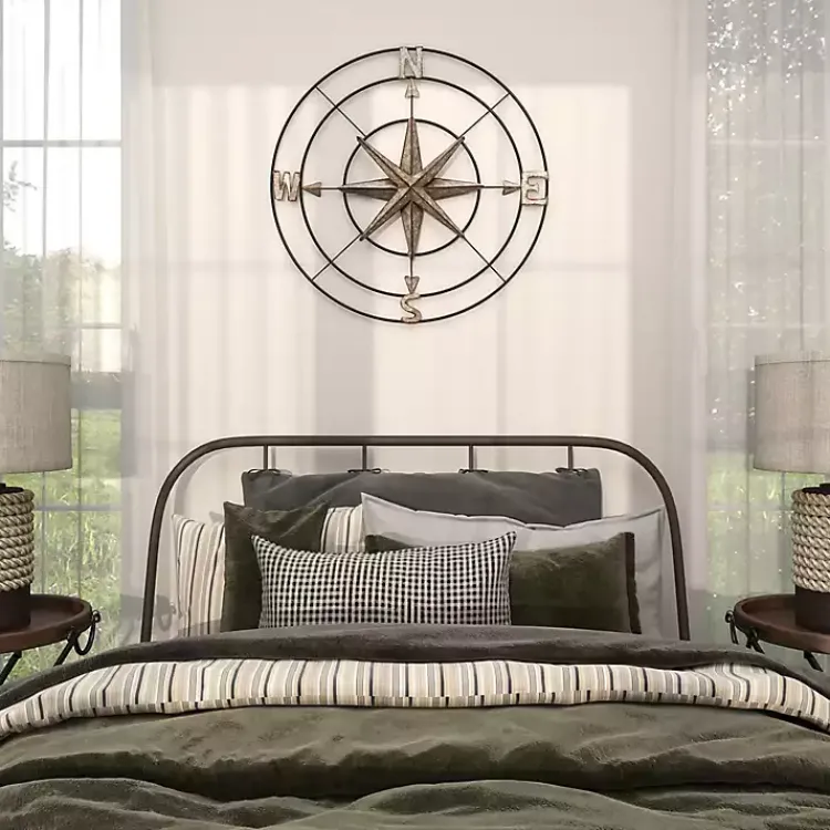 Outdoor Wall Decor-Kirklands Home Compass Rose Outdoor Plaque Silver