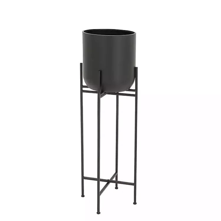 Planters-Kirklands Home Metal Dome Planter with Stand, 46 in. Black