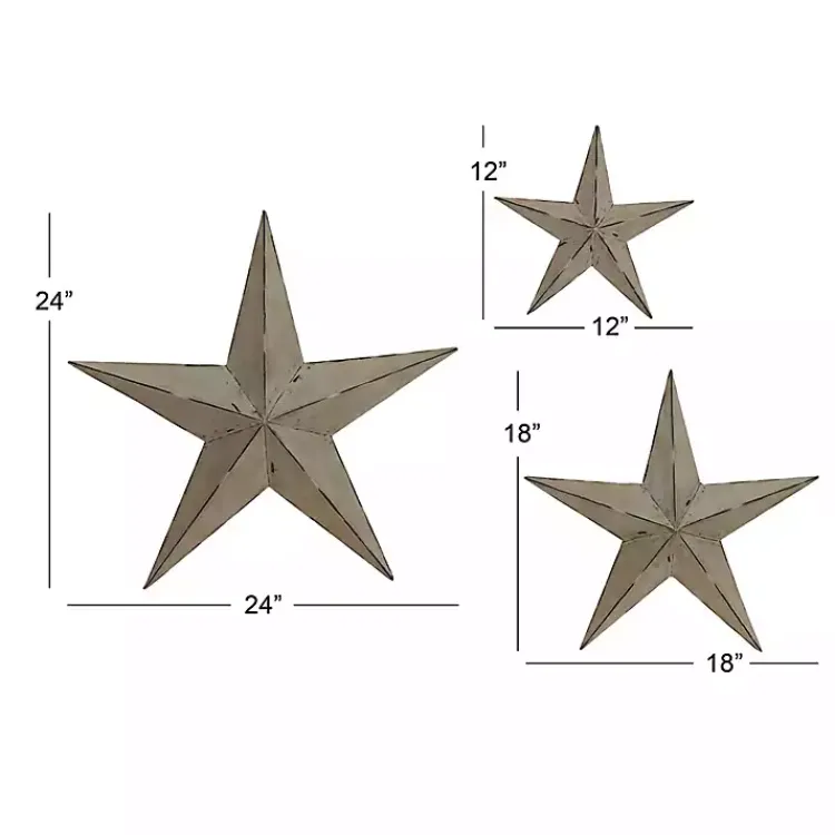 Outdoor Wall Decor-Kirklands Home Distressed Metal Stars 3-pc. Outdoor Plaque Set