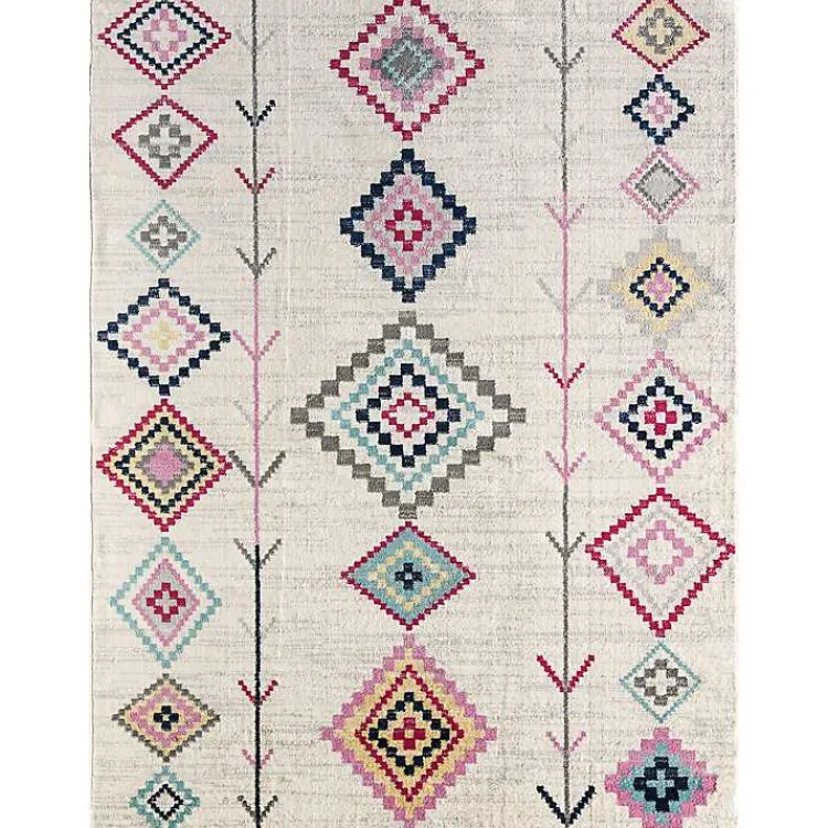 Area Rugs-Kirklands Home and Multicolor Aztec Area Rug, 8x10 Ivory