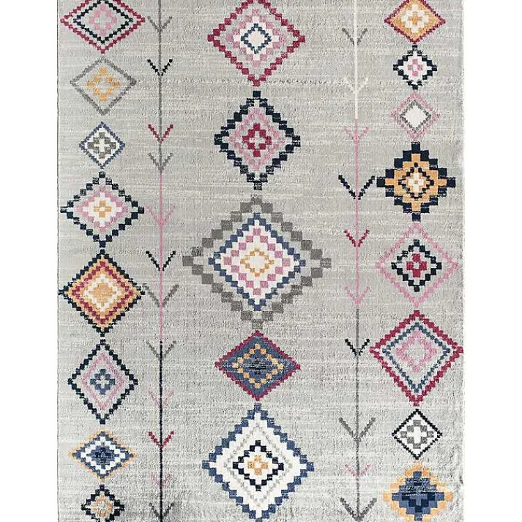 Area Rugs-Kirklands Home and Multicolor Aztec Area Rug, 8x10 Gray