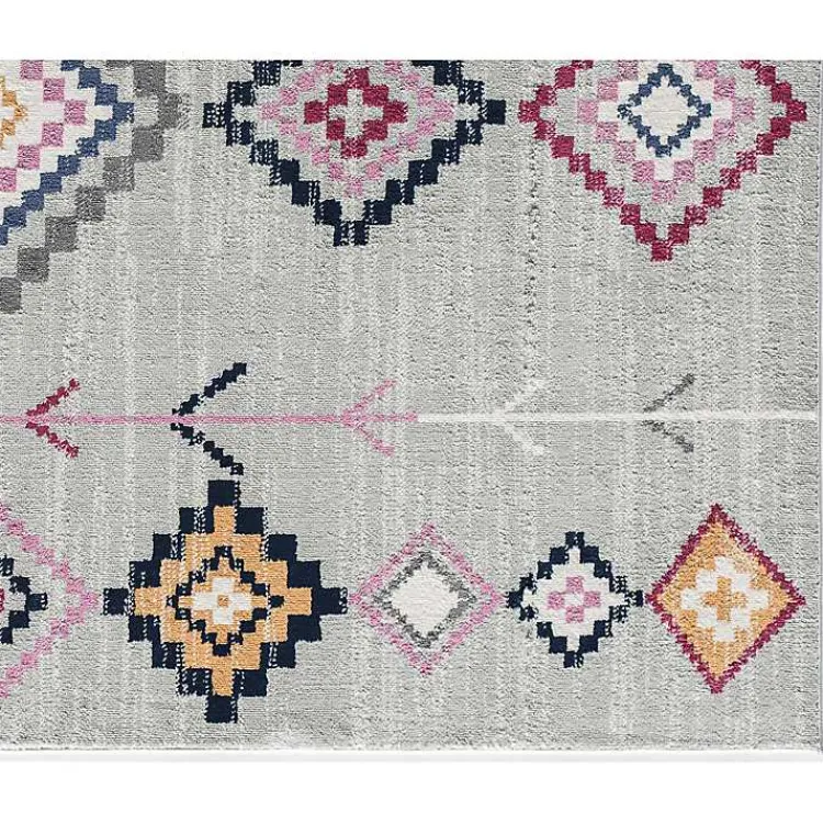 Area Rugs-Kirklands Home and Multicolor Aztec Area Rug, 8x10 Gray