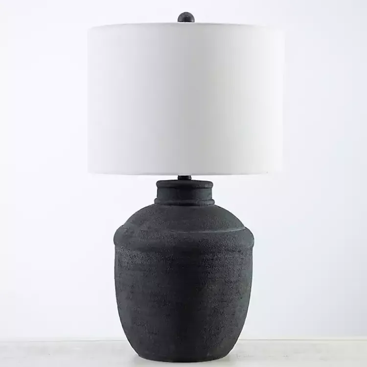 Table Lamps-Kirklands Home Matte Black Cairo Table Lamp White