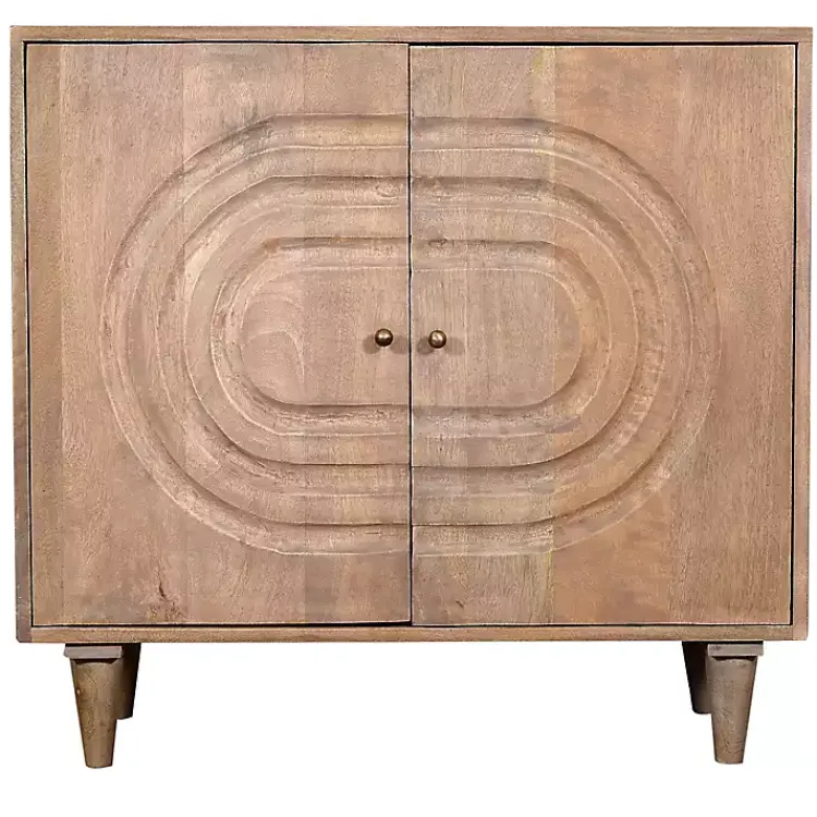 Cabinets & Sideboards-Kirklands Home Honey Mango Wood Carved Cabinet