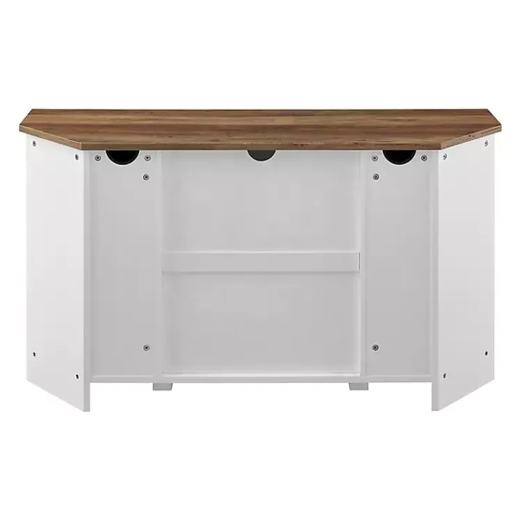 Tv Stands & Media Consoles-Kirklands Home and Natural Sliding Barn Door TV Stand White