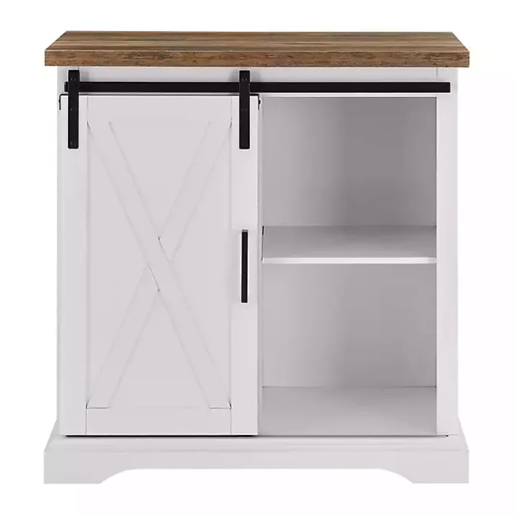 Cabinets & Sideboards-Kirklands Home Barn Door Cabinet White
