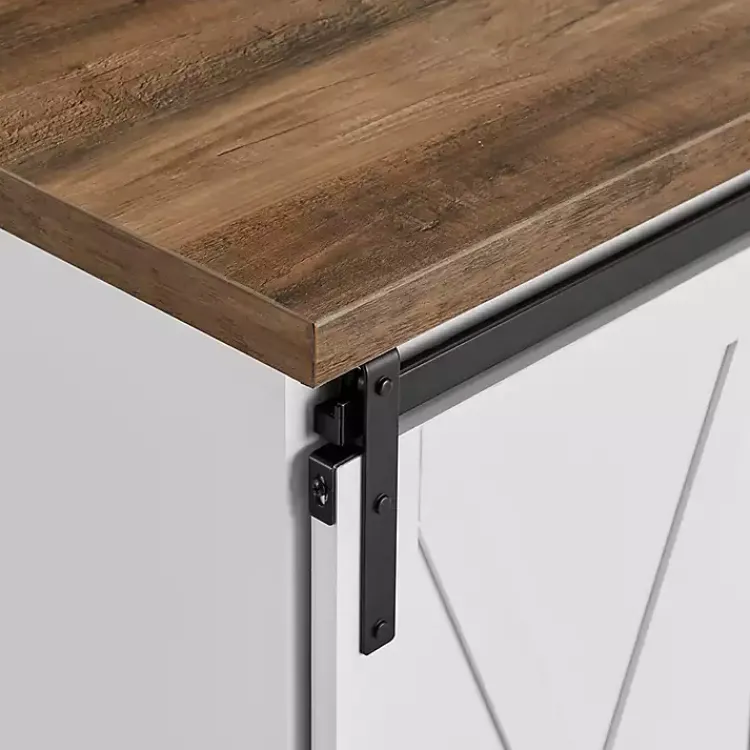 Cabinets & Sideboards-Kirklands Home Barn Door Cabinet White