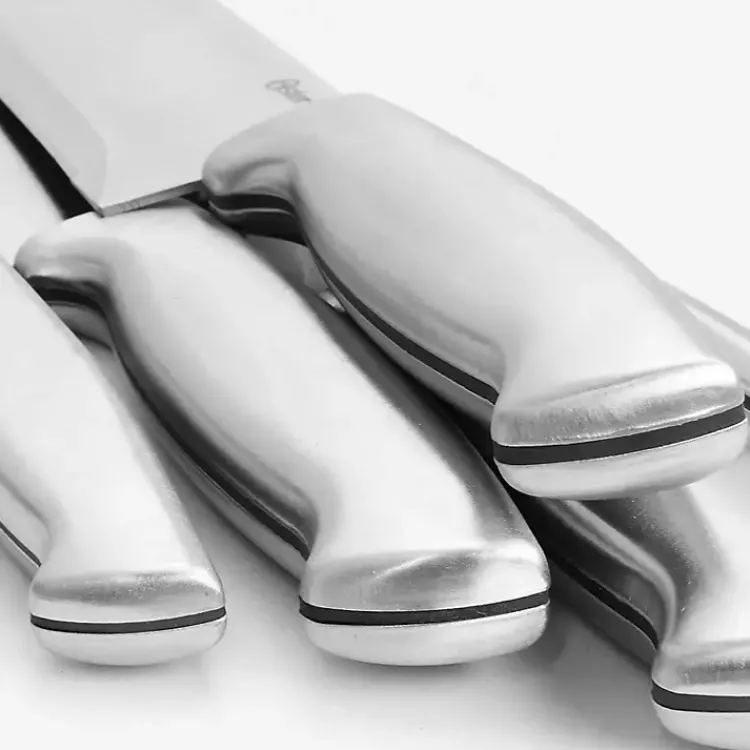 Flatware & Cutlery-Kirklands Home Black Rubberwood Block Satin 22-pc. Cutlery Set