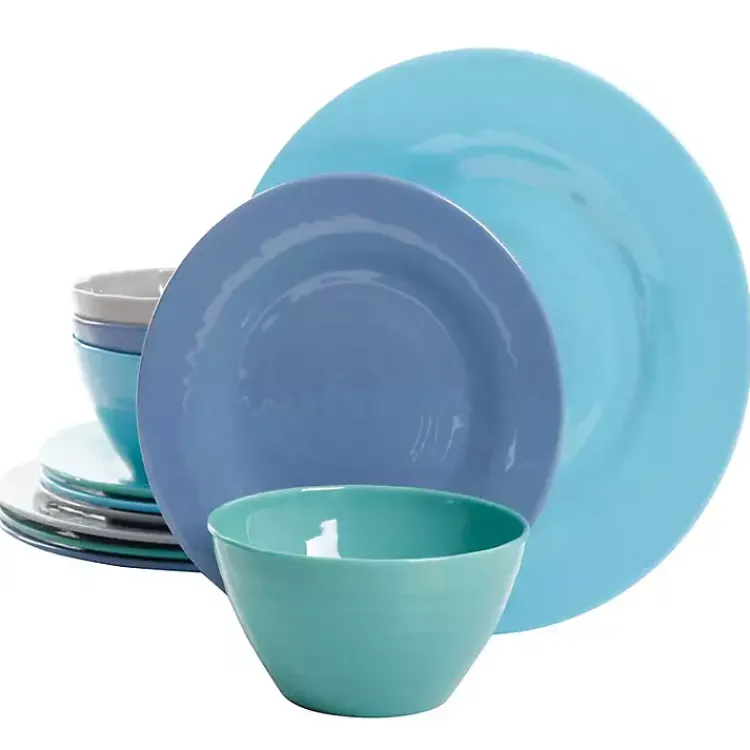 Outdoor Dining-Kirklands Home Hues of the Sea 12-pc. Dinnerware Set