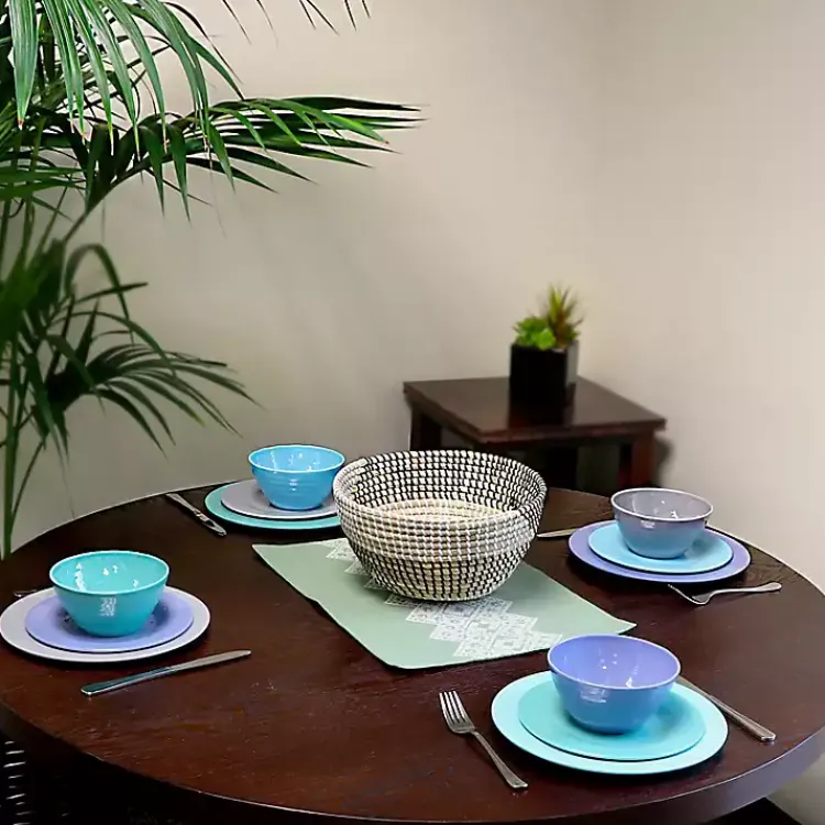 Outdoor Dining-Kirklands Home Hues of the Sea 12-pc. Dinnerware Set