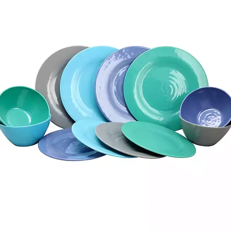 Outdoor Dining-Kirklands Home Hues of the Sea 12-pc. Dinnerware Set