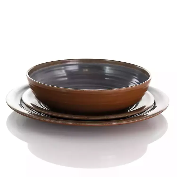 Dinnerware-Kirklands Home Black Swirl Melamine 12-pc. Dinnerware Set