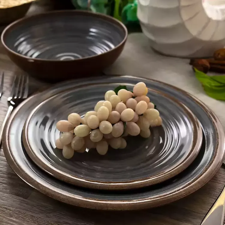 Dinnerware-Kirklands Home Black Swirl Melamine 12-pc. Dinnerware Set