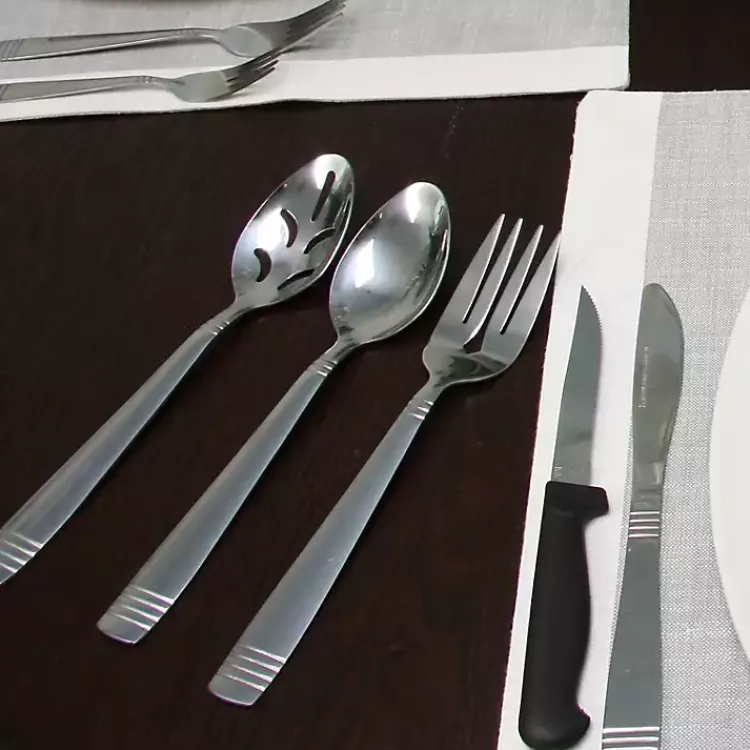 Flatware & Cutlery-Kirklands Home Stainless Steel 55-pc. Flatware Set Silver