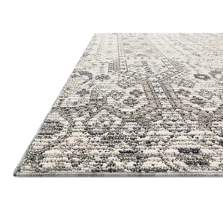 Outdoor Rugs-Kirklands Home Ivory and Gray Column Outdoor Area Rug, 5x7