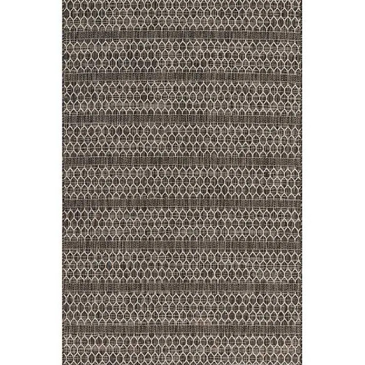 Outdoor Rugs-Kirklands Home Black Eyelet Pattern Outdoor Area Rug, 5x7