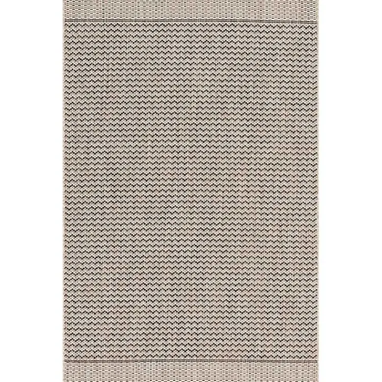 Outdoor Rugs-Kirklands Home Gray Zig Zag Stripe Outdoor Area Rug, 5x7