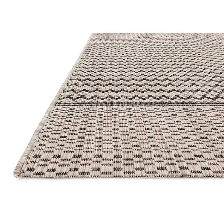 Outdoor Rugs-Kirklands Home Gray Zig Zag Stripe Outdoor Area Rug, 7x10